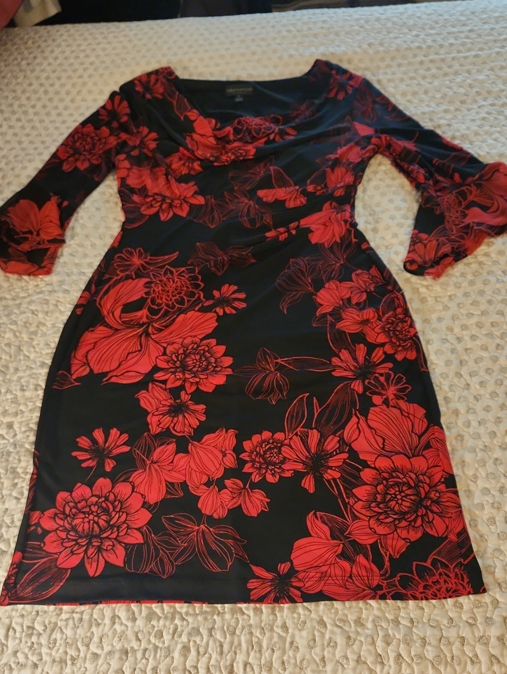 Black & Red Floral Sheath Dress - Women